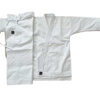 Combinaison de karaté Kata unisexe pour adultes, en toile de coton haute densité, blanche, respirante, coupe ample/régulière, pour la compétition et l'entraînement