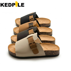 <span class=keywords><strong>Sandali</strong></span> <span class=keywords><strong>Ortopedici</strong></span> <span class=keywords><strong>Estivi</strong></span> da Donna in Sughero con Doppia Fascia e Fibbia Regolabile, Ciabatte Piatte Slip-on - Product Image 2