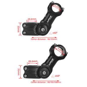 WAKE Bst <span class=keywords><strong>Potence</strong></span> de vélo en aluminium forgé 2D, sablée et anodisée, réglable en angle de 0 à 60 degrés, multi-longueurs, pour <span class=keywords><strong>VTT</strong></span> - Product Image 2