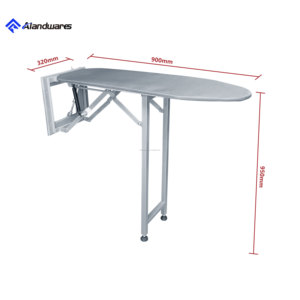 Planche à repasser murale moderne pliable avec housse de planche à repasser, tiroirs de rangement, construction en métal pour chambre à coucher, armoire - Product Image 1