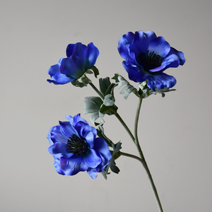 H015 Fleurs artificielles haut de gamme 3 têtes de fleurs de lotus argentées pour le salon des mariages <span class=keywords><strong>Bouquet</strong></span> de fleurs en soie de mariée - Product Image 6