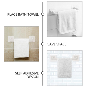 Support mural adhésif en plastique pour serviettes, idéal pour la maison et la salle de bain, étagère simple à fixer - Product Image 2