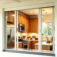 Ventanas Corredizas de Aluminio Delgadas de Alta Apariencia, Ultrafinas, con Doble Acristalamiento, Minimalistas, para Uso en Cocina, Casa o Villa