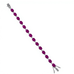 Ruby Gemstone <b>Bracelet</b> in 925 <b>Sterling</b> <b>Silver</b> Rhodium Plated-Wedding Gift - Product Image 2
