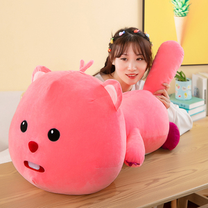 Soft Toy Plush Toy Pink Beaver <strong>Pillow</strong> Baby Plush Toys Soft <strong>Comic</strong> <strong>Pillow</strong> for Sleeping - Product Image 3