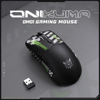 Souris sans fil ONIKUMA DM01 légère, ergonomique, à faible latence, haute résolution, avec autocollants personnalisés DIY