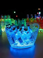 Seau à glace gel personnalisé portable pour discothèque vin brillant bière champagne avec lumière led seau à glace à led pour bar