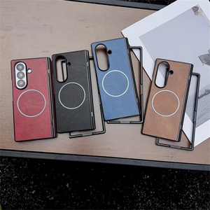 Étui en cuir à motif pour Samsung Galaxy Z Fold 7 5 4 3, nouvelle coque magnétique pour Galaxy Z Fold6 Fold7, compatible avec la charge sans fil - Product Image 1