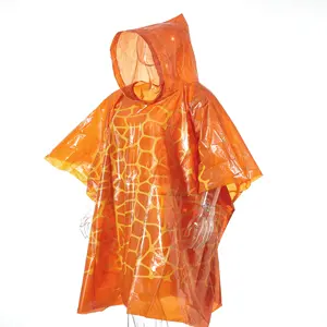 Плащ-дождевик из полиэтилена с модным принтом и логотипом на заказ, большая накидка-пончо от дождя, водонепроницаемая, для велосипедов и кемпинга