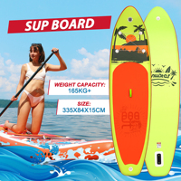 Planche de paddle gonflable EVA antidérapante extra large 335 cm, stock UE, charge maximale 190 kg, rouge, 3 ailerons, kits complets tout usage
