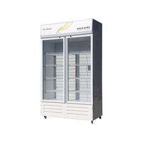 Réfrigérateur commercial à refroidissement direct par air, 318L, pour fruits et légumes, avec porte vitrée, réfrigérateur vertical