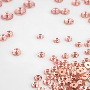 Perles de strass à coudre en résine époxy rose pêche de 5 mm, à dos plat et trou central, pour la création de bijoux à plusieurs rangs - Product Image 2