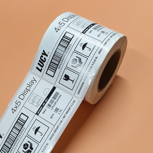 Etiqueta de envío personalizada en rollo, impermeable, autoadhesiva, con código de barras y código QR imprimible, para embalaje logístico de cartón. - Product Image 3