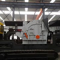 Línea de Trituración de Impacto Portátil, Unidad Impulsada por Diésel para Hormigón, Escombros, Ladrillos, para Proyectos de Reciclaje de Residuos Urbanos
