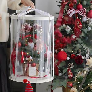 Christmas <b>Gift</b> <b>Box</b> Round Tree Packaging <b>Box</b> <b>Empty</b> Container <b>For</b> Snack Present Kids Party Favor - Product Image 6