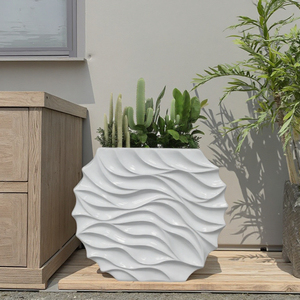 Design nordique créatif, pots de plantes de grande taille de haute qualité en fibre de verre enduite d'époxy blanc <span class=keywords><strong>pour</strong></span> la décoration extérieure de la maison et du jardin - Product Image 3