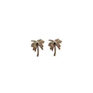 Boucles d'oreilles en forme de palmier, acier inoxydable 316L, plaqué or PVD, bijoux tendance - Product Image 1