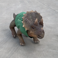 Zigong Cetnology RC Triceratops Robot Dinosaure Marchant, Modèle de Simulation Réaliste en Métal Léger, Tailles Personnalisées, Pour Intérieur Public