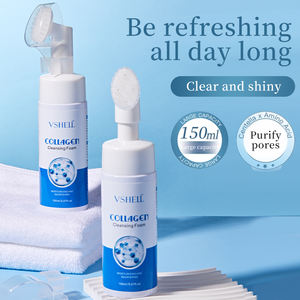 Mousse nettoyante pour le visage au collagène à base de plantes OEM nettoyage en profondeur contrôle de l'huile brosse de lavage du visage <span class=keywords><strong>Gel</strong></span> hydratant produit de beauté aux acides aminés - Product Image 1