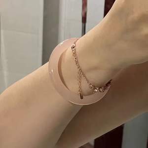 Vente chaude Naturel Rose Glace Jade Bracelet Doux Mode Transparent Clair Rose Afghan Jade Bracelet pour Femmes Filles Cadeau - Product Image 3