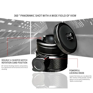 Venta directa de fábrica DSLR DV Cámara trípode convertir tornillo soporte <span class=keywords><strong>para</strong></span> teléfono rotación de 360 grados Mini cabeza de bola <span class=keywords><strong>para</strong></span> trípode - Product Image 3