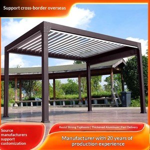 El pabellón con techo de aluminio cuenta con una terraza con drenaje oculto, piscina de hotel y área exterior. - Product Image 2