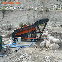 Plateforme de Lavage d'Or Mobile 100 Tonnes/Heure avec Revêtement en PU, Résistante à la Rouille et à l'Usure, pour l'Extraction d'Or Alluvial et la Prospection en Ruisseau