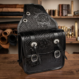 Bolsa de Sillín Plegable de Cuero Genuino de Alta Calidad Barkat Overseas, Multifuncional, Espaciosa y Transpirable - Product Image 3
