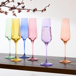 Top Seller 2023 Colored Coupe Glasses Set of 6 <strong>Stemmed</strong> <strong>Champagne</strong> Coupe Glasses Multi-colored <strong>Champagne</strong> <strong>Flutes</strong> - Product Image 6