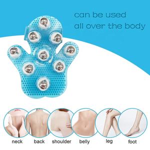 Rodillo de masaje de nueve bolas, Mini masajeador de bolas de mano de cuerpo completo, guantes masajeadores de cuerpo de bola rodante de Metal de mano de 360 grados - Product Image 3