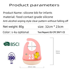 Venta caliente protección del medio ambiente no tóxico impermeable se puede personalizar babero de bebé de silicona de grado alimenticio impreso - Product Image 2