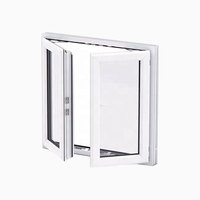 Fenêtre à battant en PVC minimaliste de style européen, double vitrage, insonorisée, isolante thermiquement, en verre trempé, personnalisable, vente en gros usine