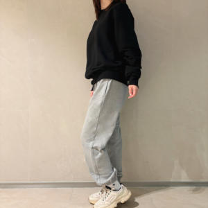 Sweat-shirt décontracté streetwear en coton épais, pull en molleton 3 couches, tricot durable, chaud pour l'hiver, col rond coréen - Product Image 1