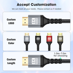 Câble Hdmi 2.1 8k 60Hz 2m 6.6ft câble Hdmi tressé haute vitesse <span class=keywords><strong>4k</strong></span> 120hz pour <span class=keywords><strong>Sony</strong></span> téléviseurs Ps5 Xbox moniteur de jeu - Product Image 6