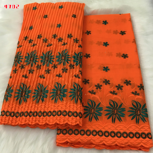 4702 Kalume En gros Dentelle Lafaya 5 Yards + 4.5 Yards Tissu en coton suisse africain Dentelle brodée africaine pour robes - Product Image 4