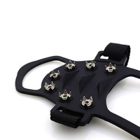 Crampons en caoutchouc à 11 dents, couvre-chaussures portables et imperméables pour la marche sur neige/glace, la randonnée, le camping et l'escalade sur glace