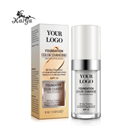Fond de teint liquide couvrant personnalisé OEM, changeant de couleur, base de maquillage, correcteur