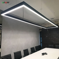 Luminaire suspendu LED rectangulaire sur mesure 3x1m, profilé linéaire en aluminium avec connexion rapide