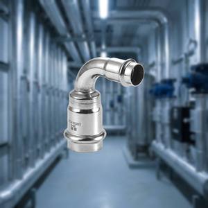 Coude de réduction industriel en acier inoxydable poli SS304 à 90 degrés pour soudage, pour le contrôle des fluides et les systèmes d'eau - Product Image 1