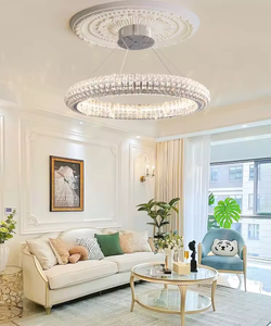 Zeal Lighting Luxury Stainless Steel Circle Chandelier para Lobby Light Grey Crystal Chandelier Light - Product Image 2