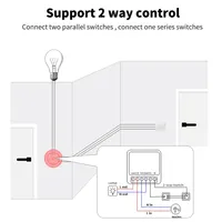 Tuya Zigbee Mini Smart DIY Modul Sakelar 2 Arah 16A dengan Kontrol Suara untuk Otomatisasi Rumah Pintar, Berfungsi dengan Alexa Google Home