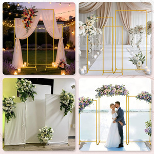 <span class=keywords><strong>Arche</strong></span> rectangulaire en <span class=keywords><strong>fer</strong></span> <span class=keywords><strong>forgé</strong></span> pour mariage, support de fond géométrique carré, idéal pour la décoration de scène (vente en gros) - Product Image 4