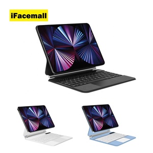 IFacemall casing Tablet ajaib, casing Tablet dengan Keyboard 13 inci Air 6 12.9, casing Keyboard ajaib nirkabel Arab untuk <span class=keywords><strong>iPad</strong></span> <span class=keywords><strong>Pro</strong></span> 5/6 inci 3/4/2022 2024 - Product Image 1