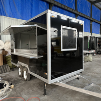 Chariot de restauration multifonctionnel en fibre de verre pour hot-dogs, hamburgers et bonbons, 4,5 m, chariot mobile électrique, cadre en acier inoxydable, résistant à la rouille