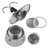 Ensemble de cafetière à expresso Moka en acier inoxydable à double bec pour cuisinière, cafetière à expresso manuelle