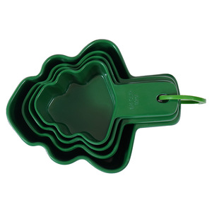 Ensemble de tasses à mesurer en mélamine en forme d'arbre de Noël créatif, ensemble d'outils de cuisson de cuisine de quatre pièces, cuillère à mesurer - Product Image 1