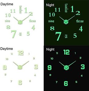 <b>Large</b> 3d Acrylic Luminous DIY Clock Simple Wall <b>Sticker</b> Wall Clock Home Decor - Product Image 6