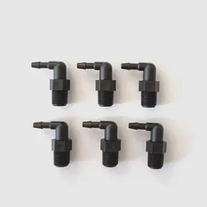 Customizable 1/8"NPT Male Plastic Connector Natural PVDF 1/4\" Tubing Pipe Fitting With 6mm Size Head Model PP Body Connecting