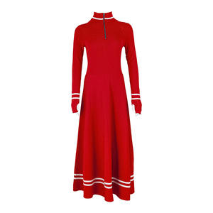 Abito maglione lavorato a maglia di alta qualità da donna in cotone a maniche lunghe - Product Image 1