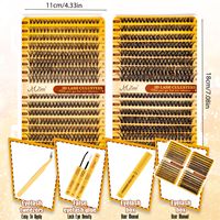 Palette de fards à paupières, Eyeliner waterproof longue tenue, Faux cils individuels mats et scintillants, 640 bouquets 50D/60D/80D, effet recourbant